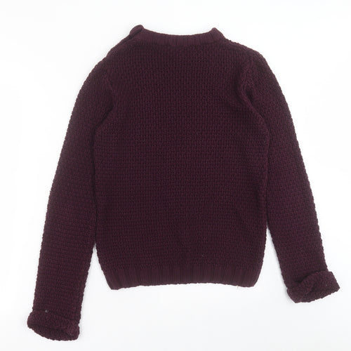 NEXT Womens Purple Crew Neck  Cotton Pullover Jumper Size 10