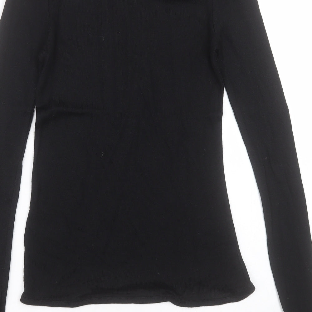 H&M Womens Black Crew Neck  Acrylic Pullover Jumper Size 12