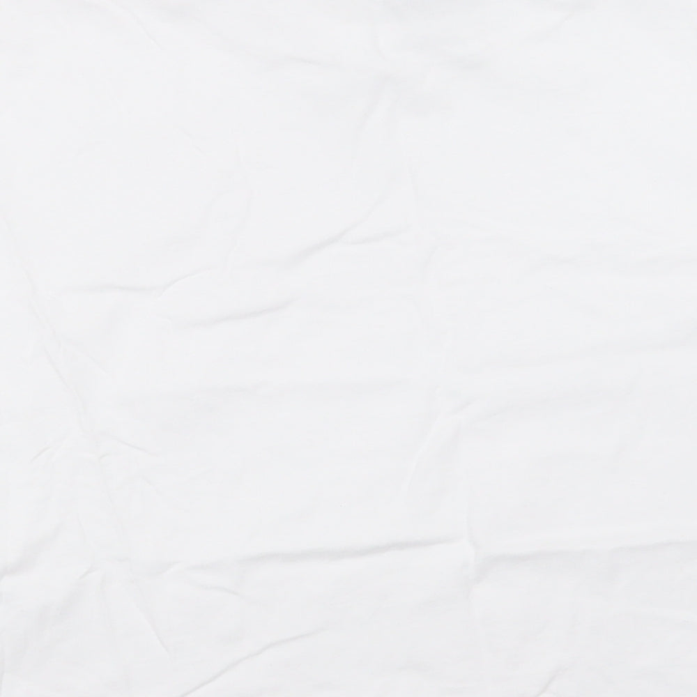 New Look Womens White  Cotton Basic T-Shirt Size 12 Crew Neck