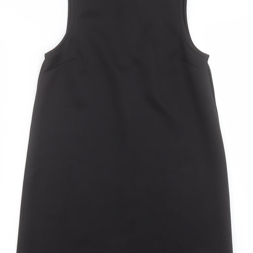 Topshop Womens Black  Polyester A-Line  Size 6  High Neck Zip