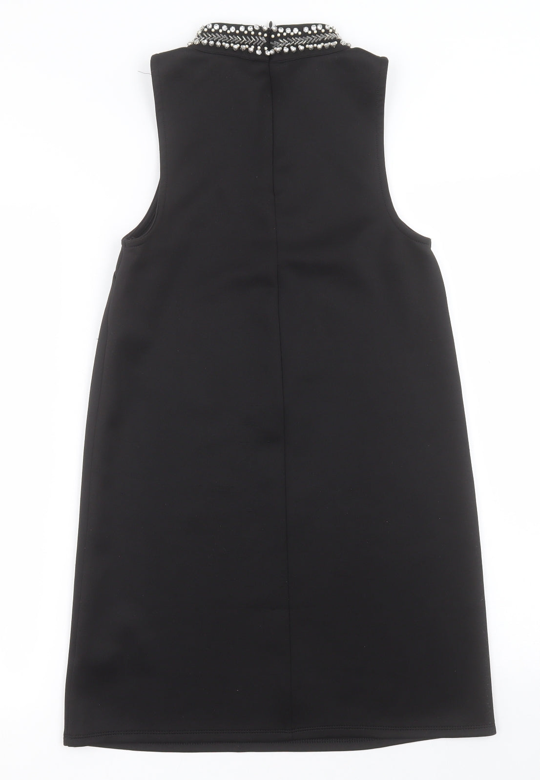 Topshop Womens Black  Polyester A-Line  Size 6  High Neck Zip