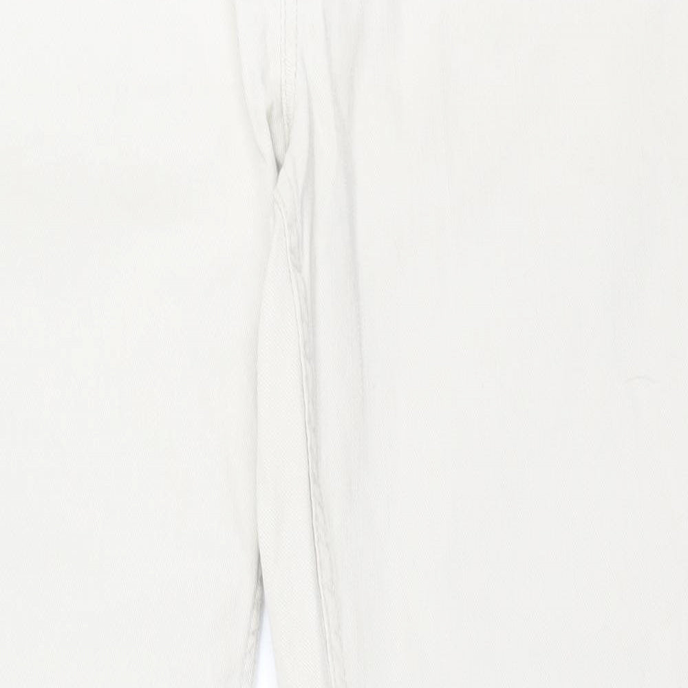 NEXT Womens Beige  Cotton Straight Jeans Size 18 L30 in Relaxed Button