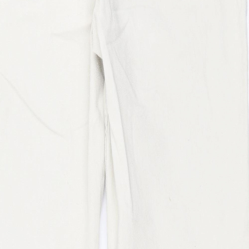 NEXT Womens Beige  Cotton Straight Jeans Size 18 L30 in Relaxed Button