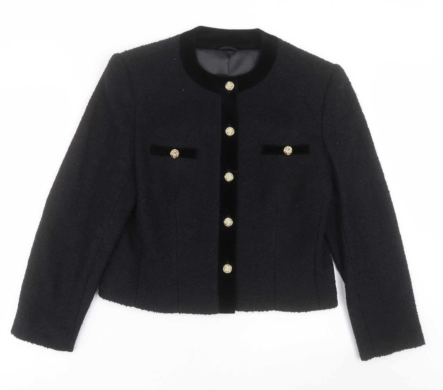 Marks and Spencer Womens Black   Jacket  Size 14  Button