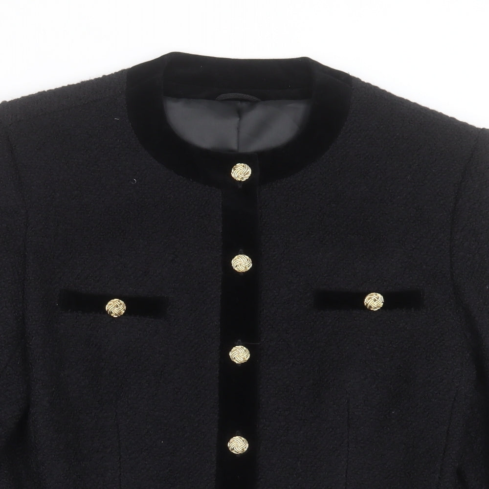 Marks and Spencer Womens Black   Jacket  Size 14  Button