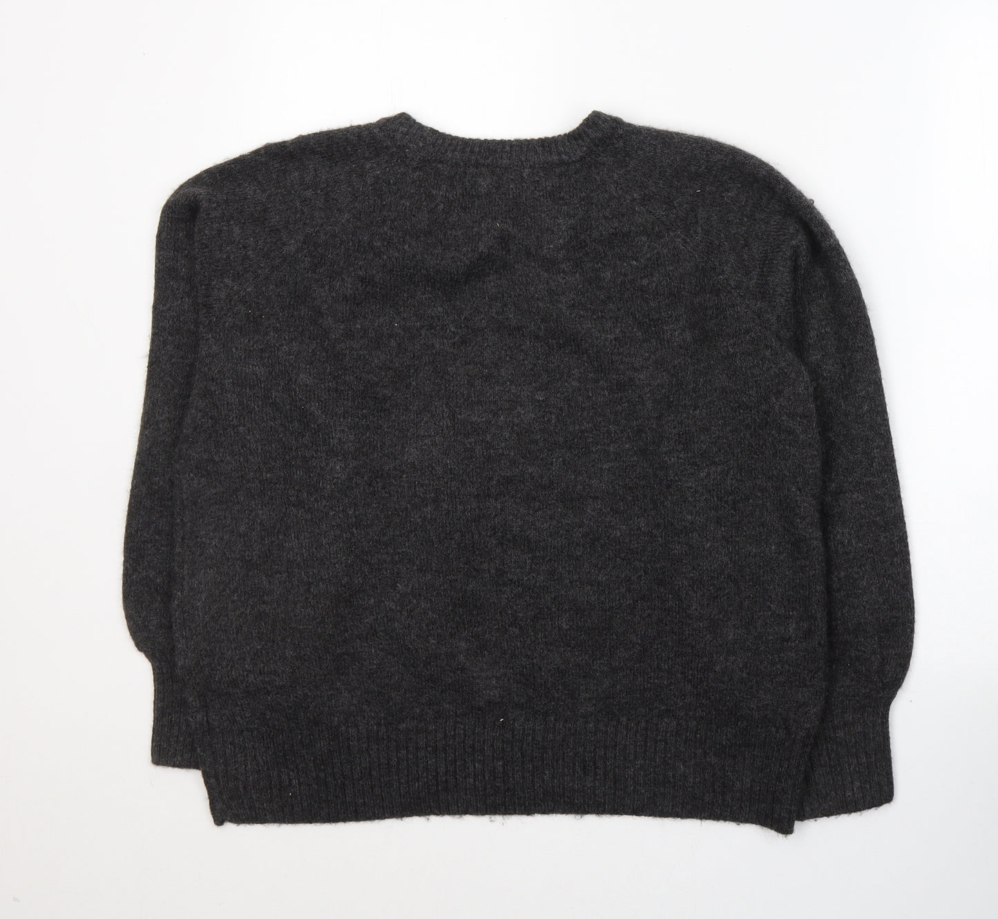 Primark Womens Grey Round Neck  Acrylic Pullover Jumper Size 10