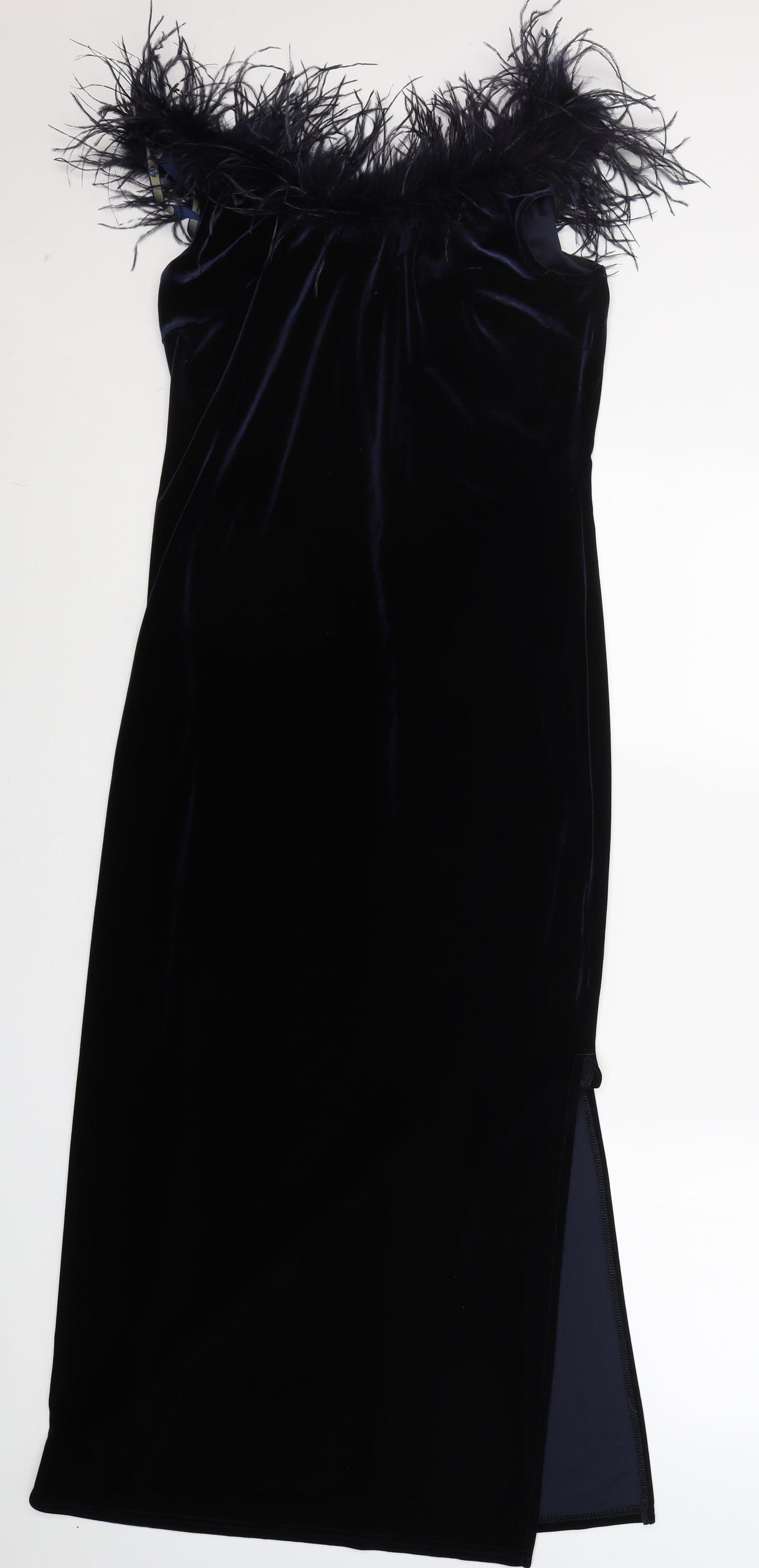 Your Sixth Sense Womens Blue  Polyester Ball Gown  Size 14  Round Neck Zip
