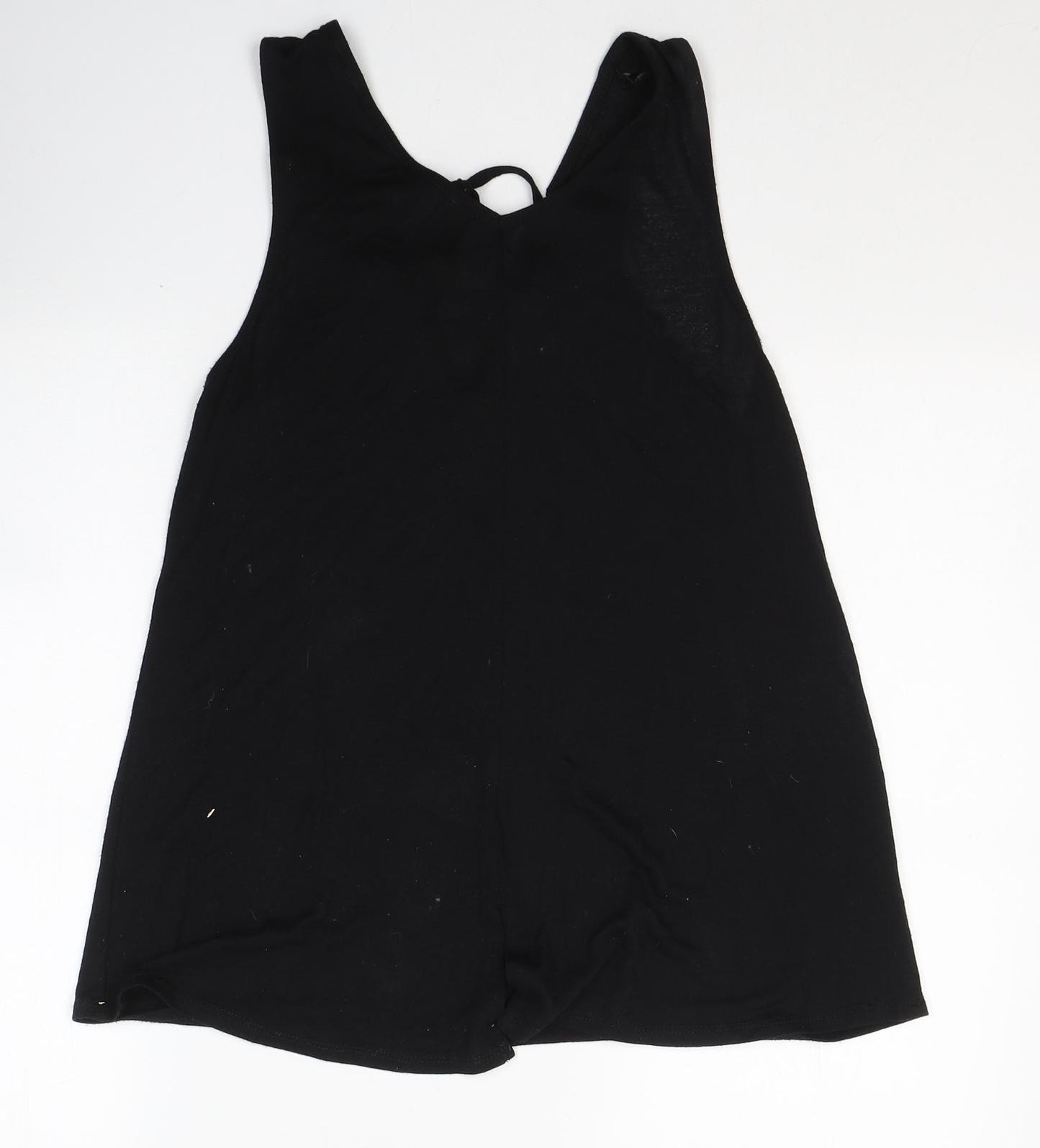 George Womens Black  Viscose Basic T-Shirt Size 12 V-Neck - tie detail