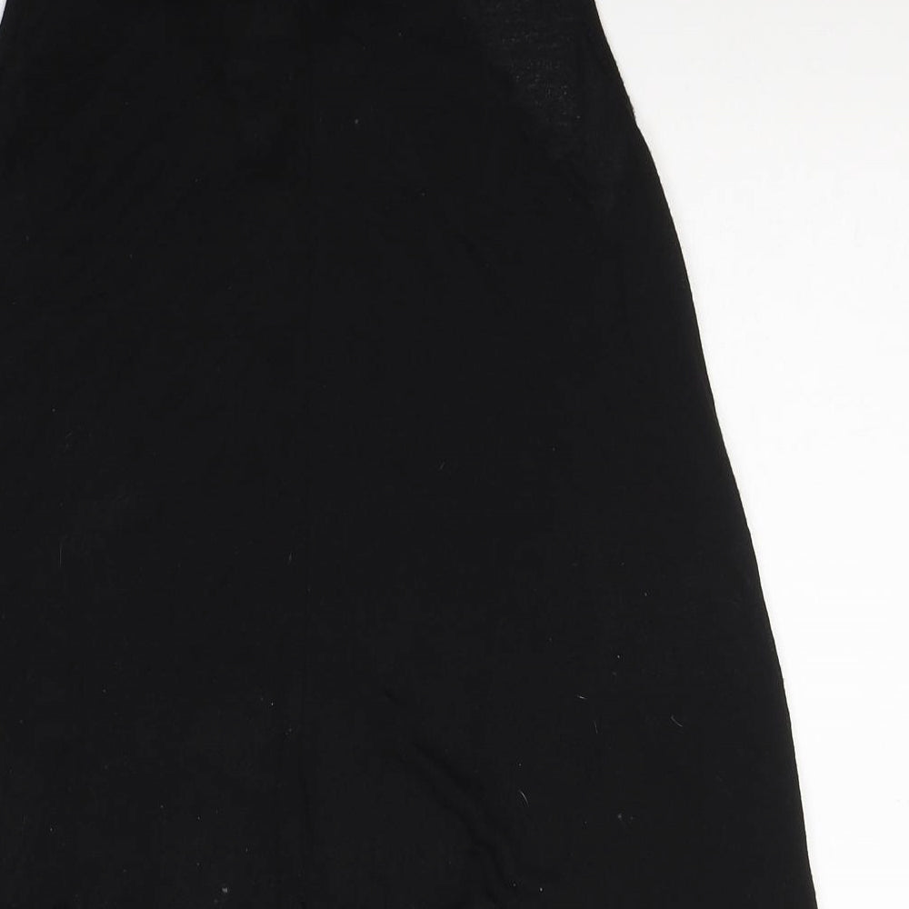 George Womens Black  Viscose Basic T-Shirt Size 12 V-Neck - tie detail