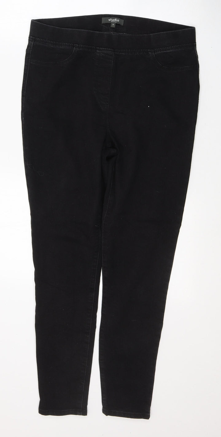 Studio Womens Black  Cotton Jegging Jeans Size 12 L27 in Regular