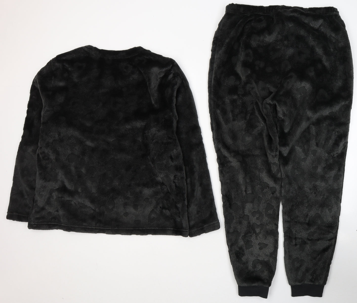George Womens Black Animal Print Polyester Capri Pyjama Set Size 12   - Kitty Cat