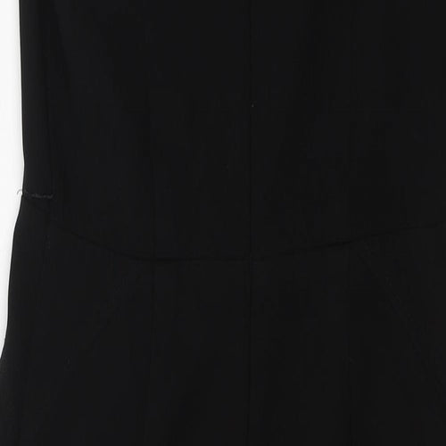 Papaya Womens Black  Polyester Pencil Dress  Size 8  Round Neck Zip