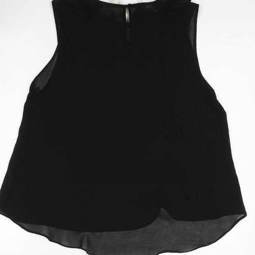 George Womens Black  Polyester Basic Tank Size 14 Round Neck