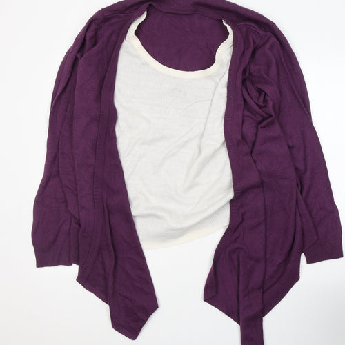Wardrobe Womens Purple Round Neck  Acrylic Pullover Jumper Size 16