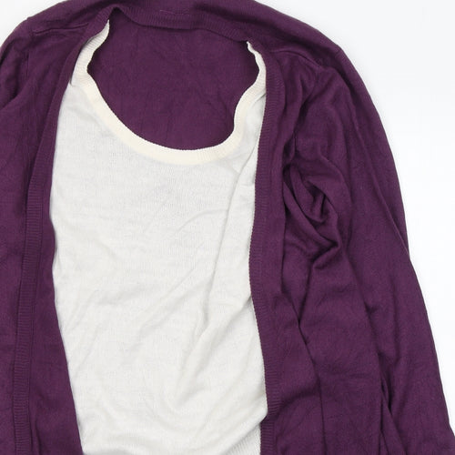 Wardrobe Womens Purple Round Neck  Acrylic Pullover Jumper Size 16