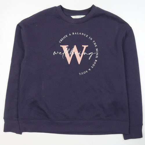 Primark Womens Blue  Polyester Pullover Sweatshirt Size 10  Pullover