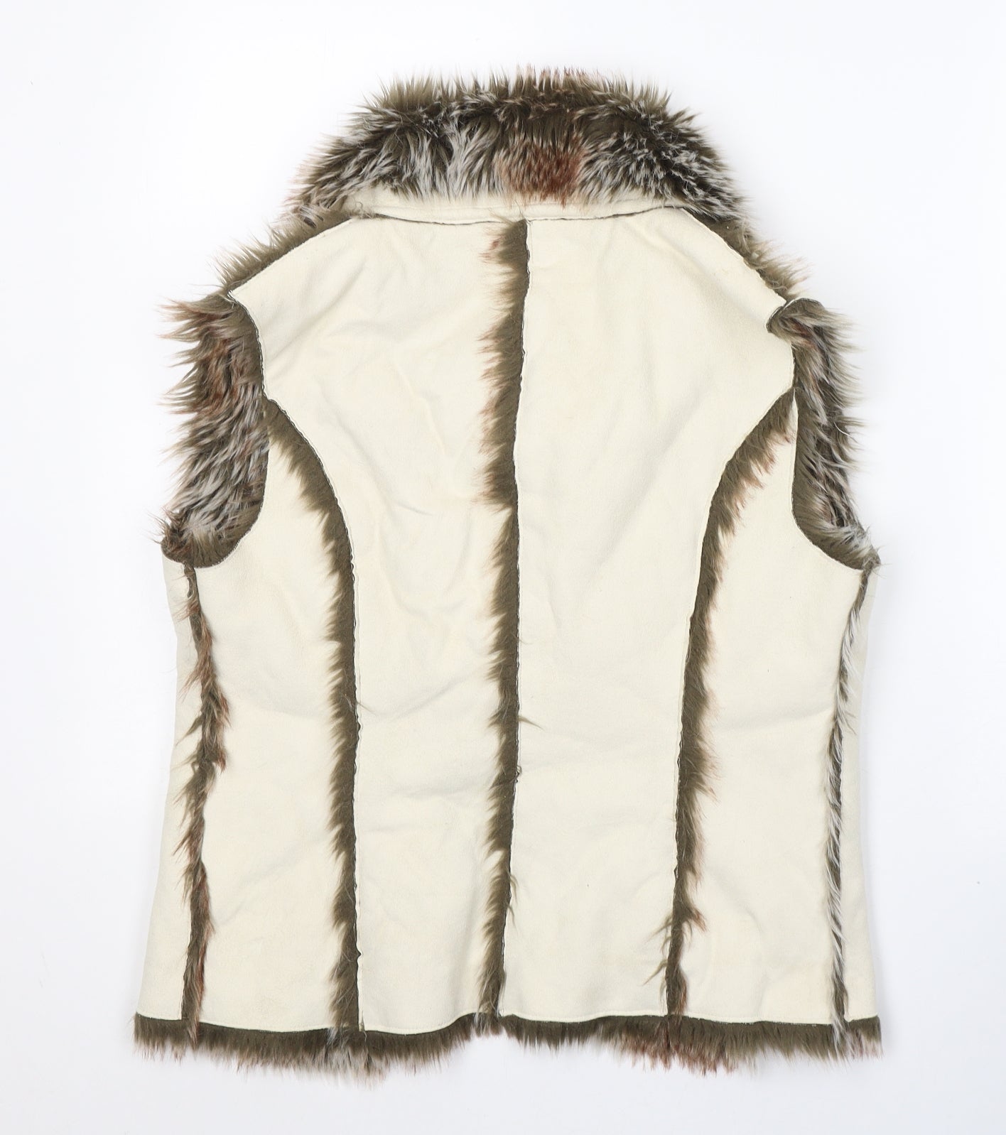 Heaven Womens Beige   Gilet Coat Size 12  Tie