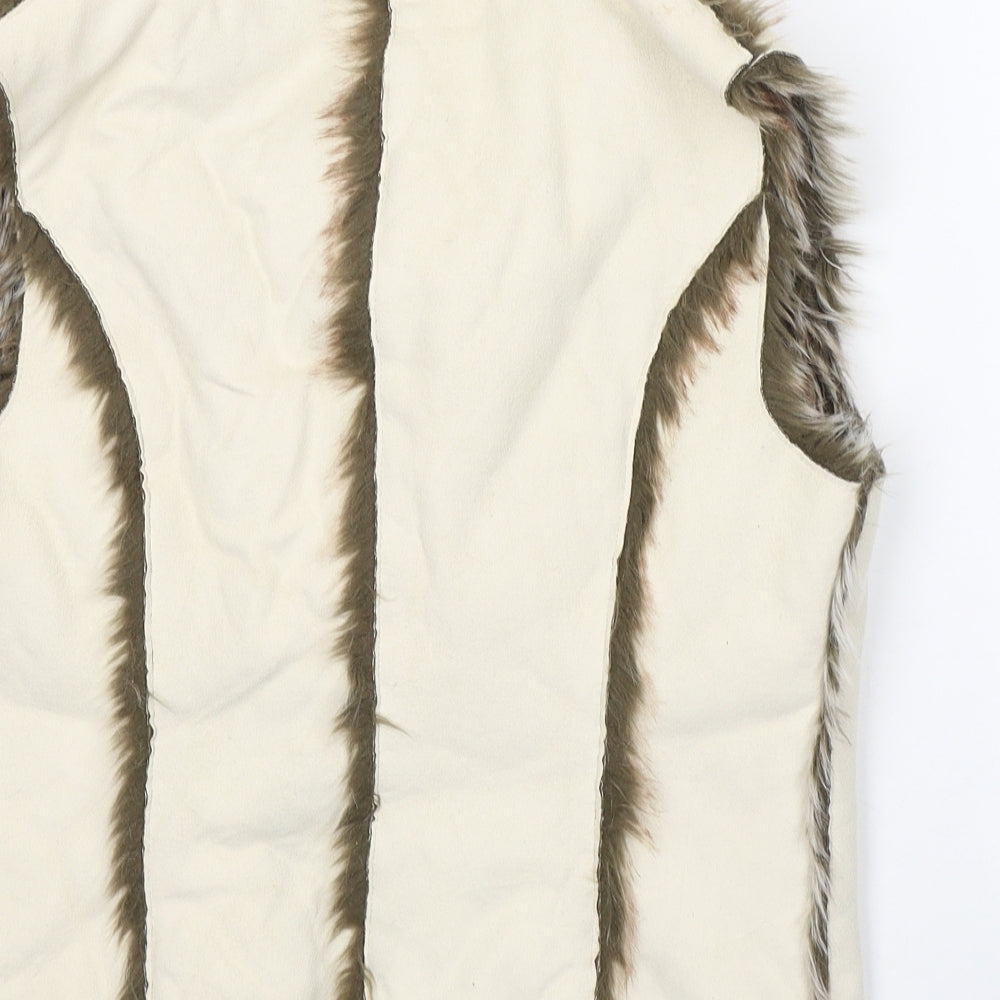 Heaven Womens Beige   Gilet Coat Size 12  Tie