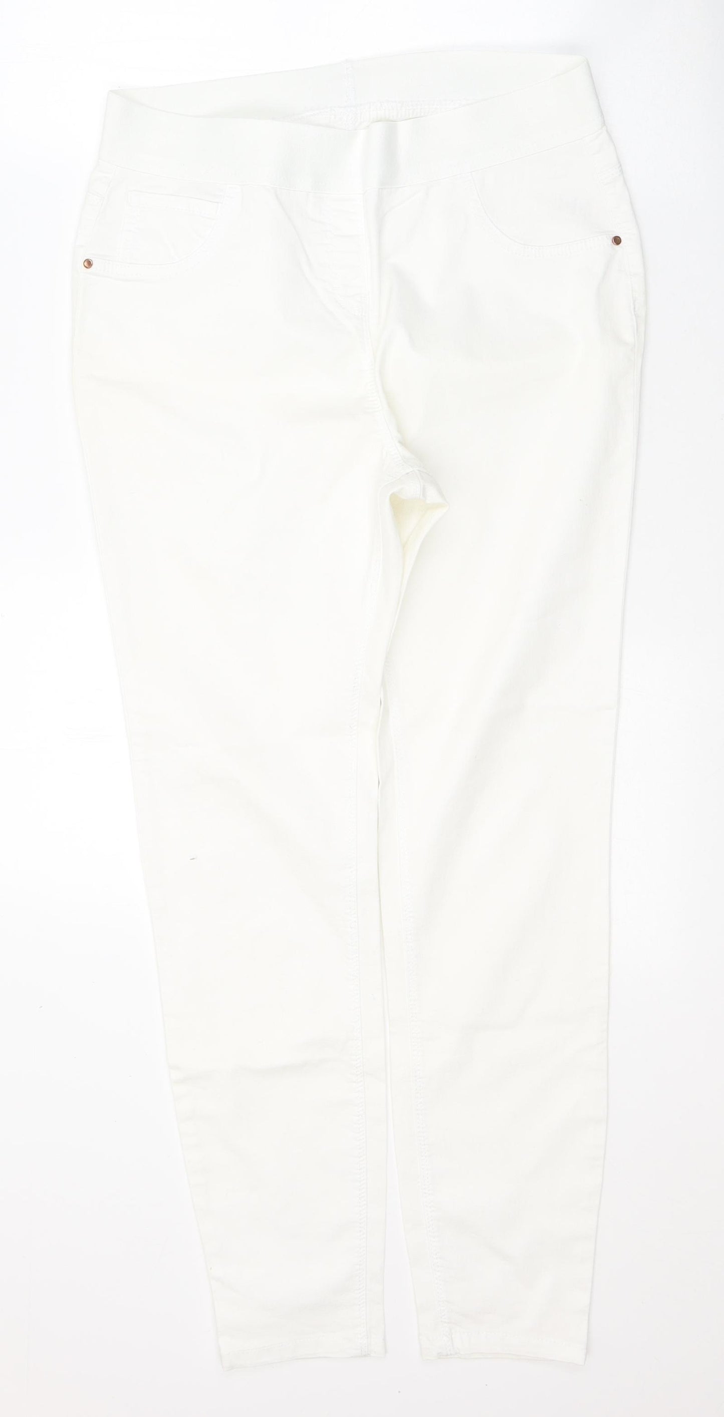 George Womens White  Cotton Jegging Jeans Size 14 L28.5 in Regular