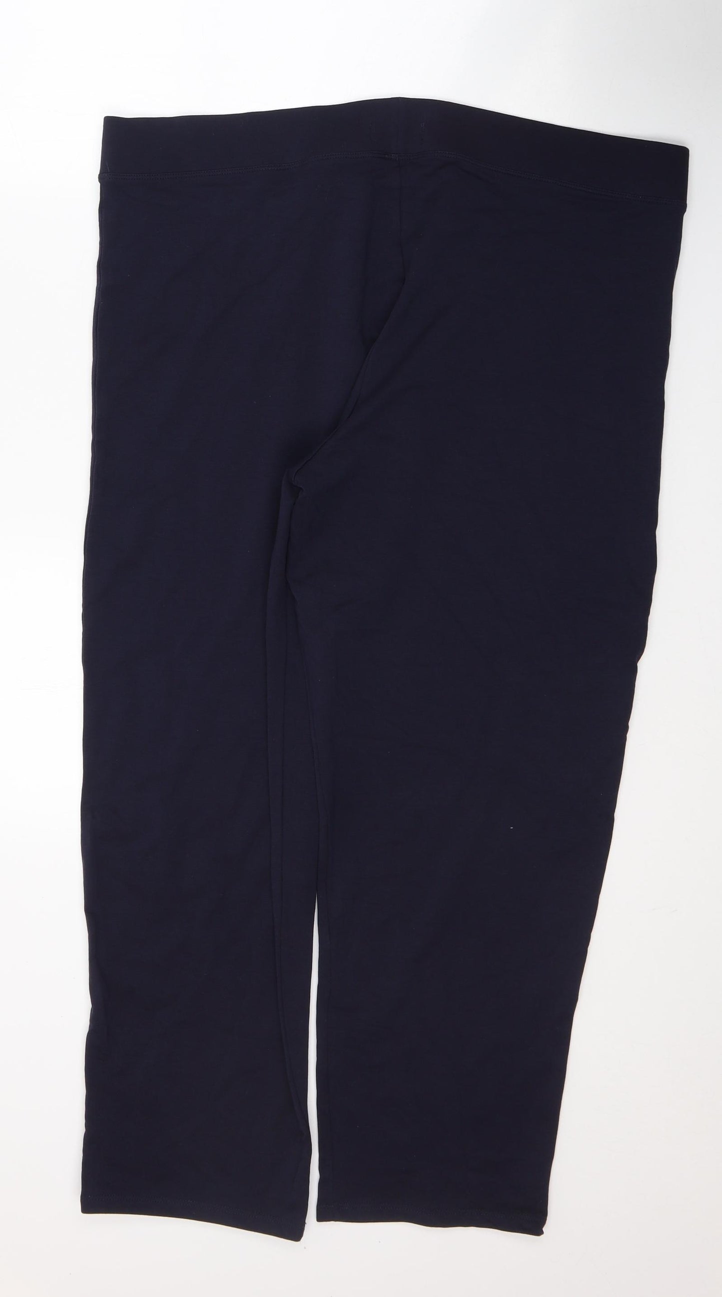 Marks and Spencer Womens Blue  Cotton Sweatpants Trousers Size 22 L29 in Regular Pullover