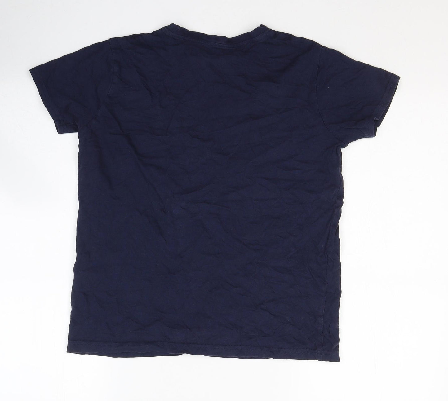 Primark Boys Blue  Cotton Basic T-Shirt Size 12-13 Years Round Neck Pullover - Fearless