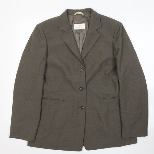 Marks and Spencer Womens Brown  Polyester Jacket Suit Jacket Size 14