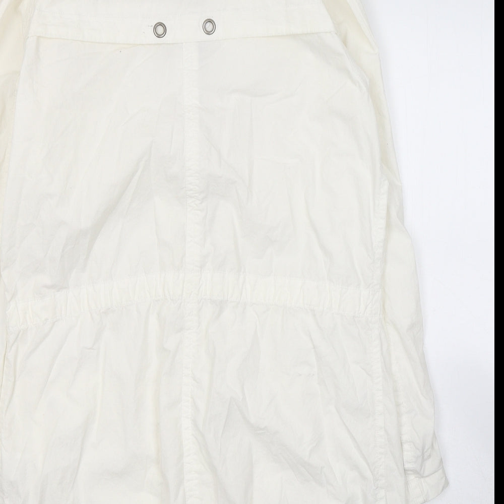 Denim & Co. Womens White   Trench Coat Coat Size 10  Zip