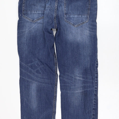Burton Mens Blue  Cotton Straight Jeans Size 34 in L28 in Regular Zip