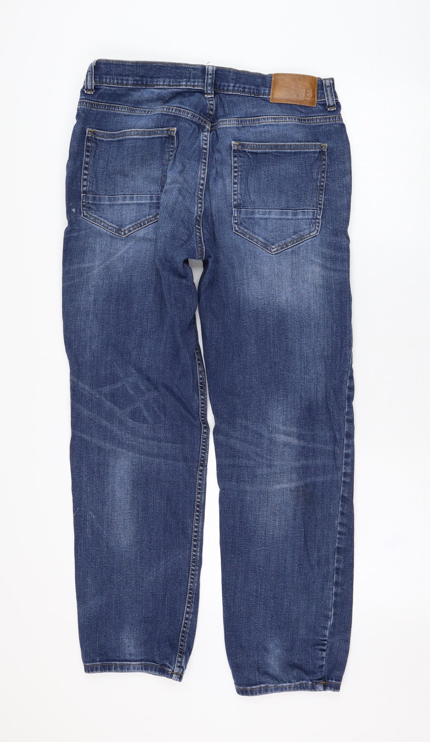 Burton Mens Blue  Cotton Straight Jeans Size 34 in L28 in Regular Zip