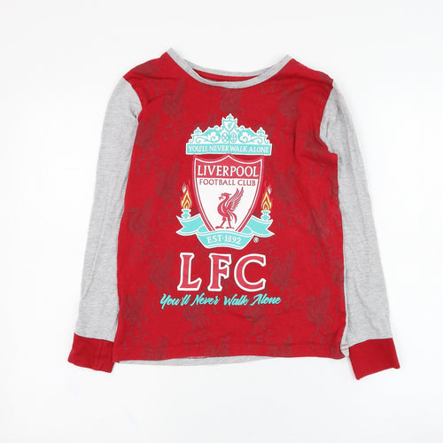 Dunnes Stores Boys Red  Cotton Basic T-Shirt Size 9-10 Years Round Neck Pullover - Liverpool Football Club