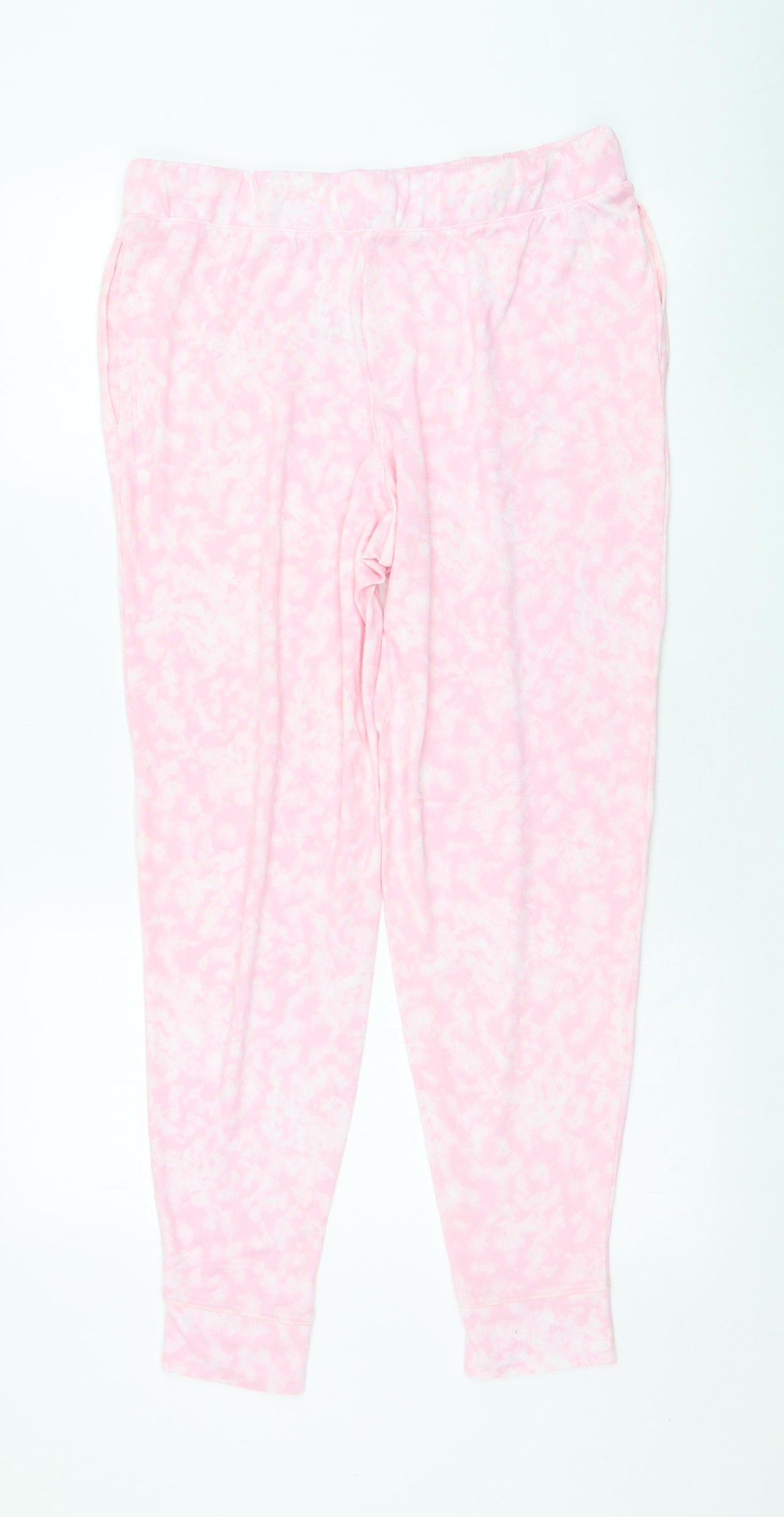 Preworn Womens Pink  Polyester Jogger Trousers Size L L28 in Regular