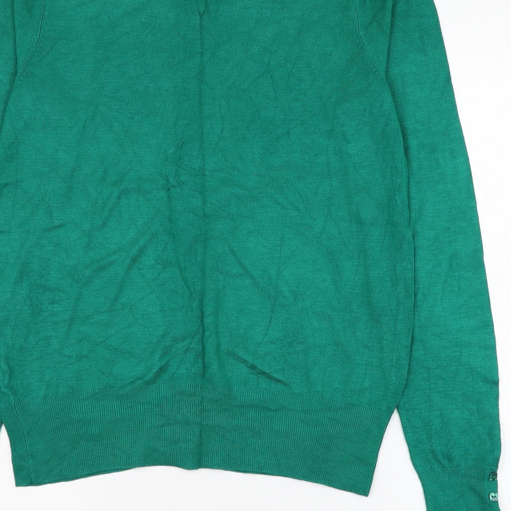 TU Womens Green Round Neck  Viscose Cardigan Jumper Size 14