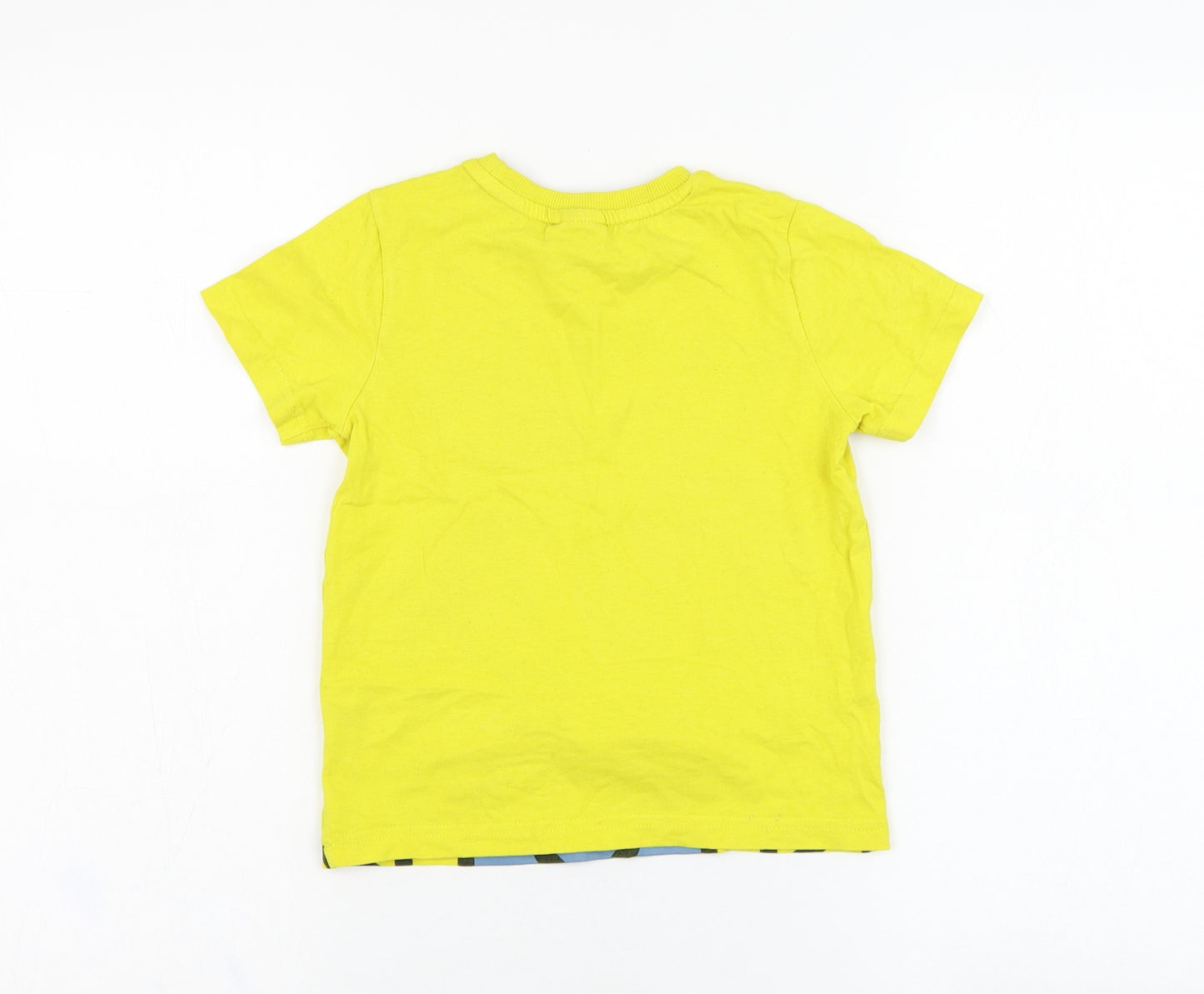 F&F Boys Yellow  Cotton Basic T-Shirt Size 5-6 Years Round Neck Pullover - Minions
