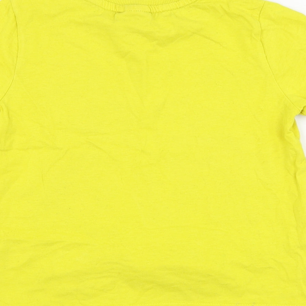 F&F Boys Yellow  Cotton Basic T-Shirt Size 5-6 Years Round Neck Pullover - Minions