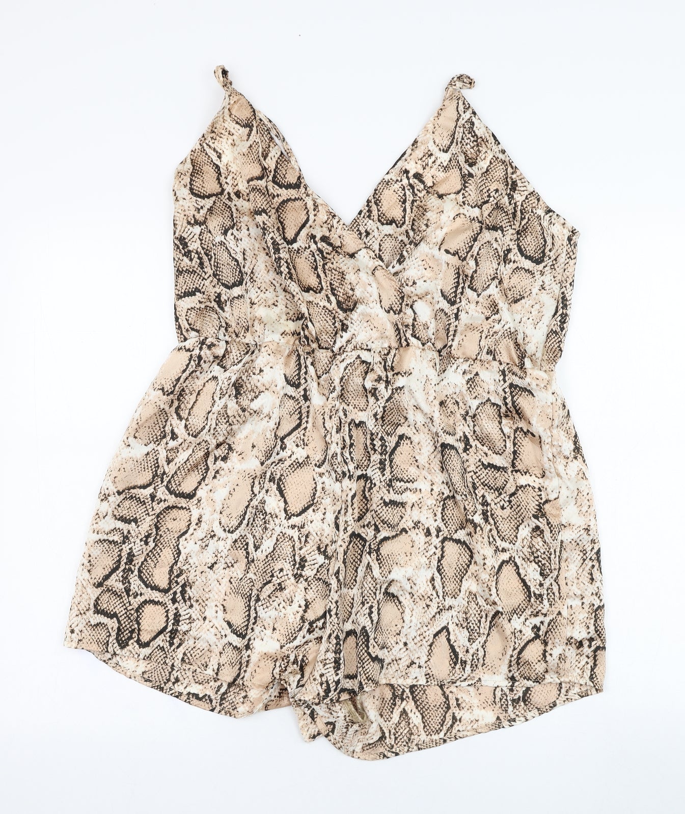 SheIn Womens Brown Animal Print Polyester Playsuit One-Piece Size XL L3 in Pullover