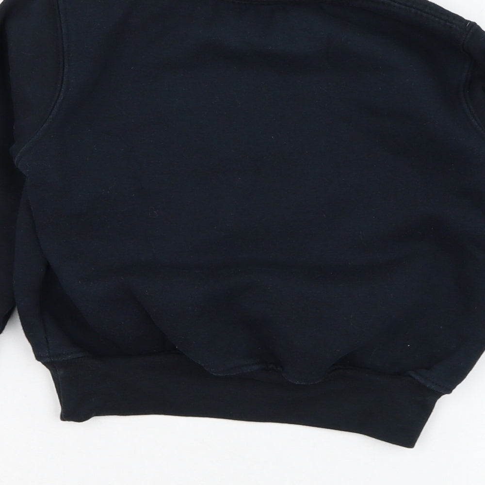 Preworn Boys Black  Cotton Pullover Sweatshirt Size 2-3 Years  Pullover - Christmas, Slogan