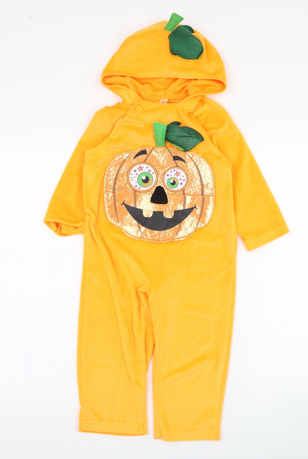 George Boys Orange Solid Polyester  One Piece Size 2-3 Years  Hook & Loop - Pumkin