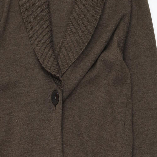 LUCIA Womens Brown  Wool Jumper Dress  Size 18  Roll Neck Button