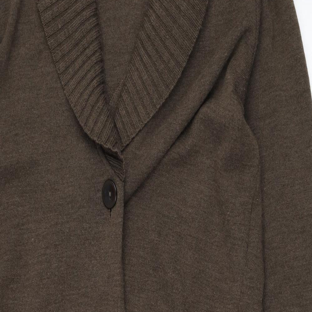 LUCIA Womens Brown  Wool Jumper Dress  Size 18  Roll Neck Button