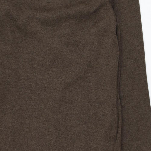 LUCIA Womens Brown  Wool Jumper Dress  Size 18  Roll Neck Button