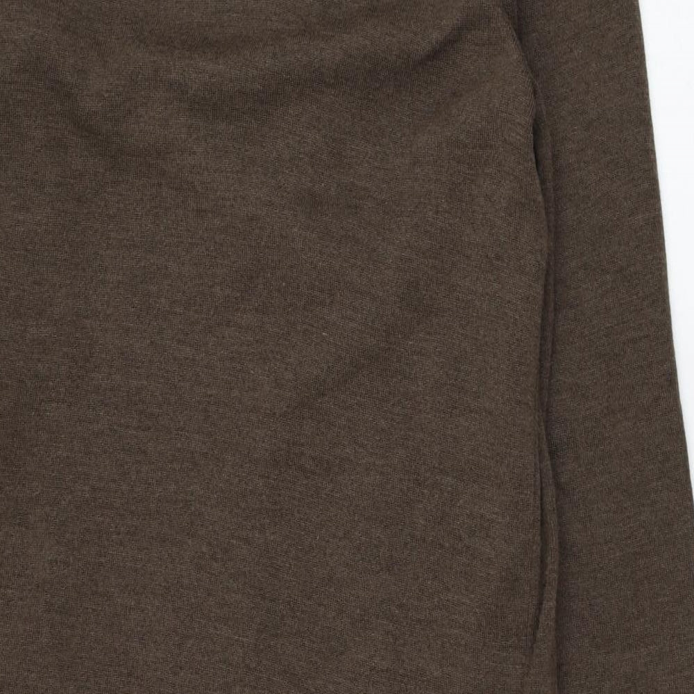 LUCIA Womens Brown  Wool Jumper Dress  Size 18  Roll Neck Button