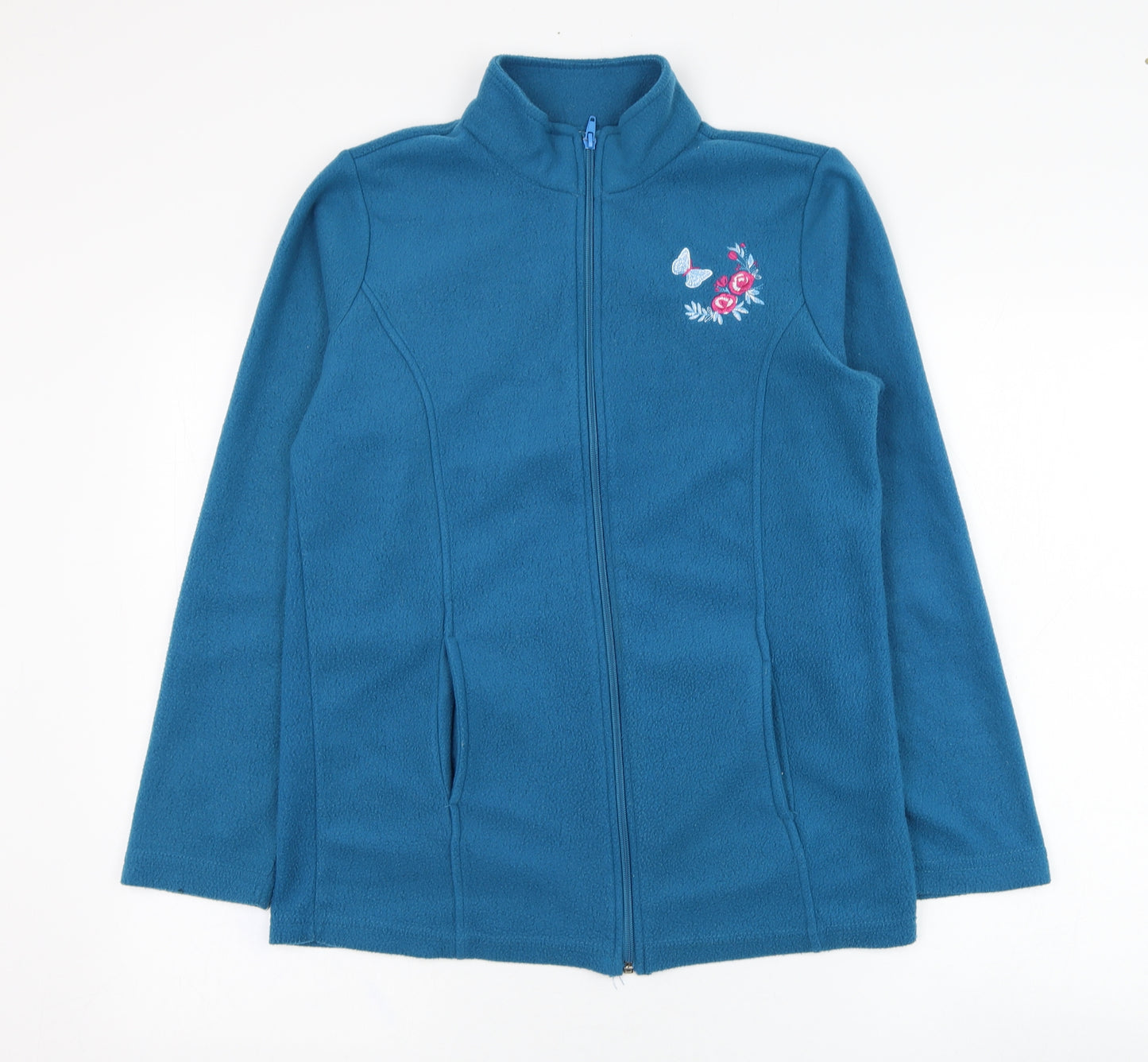 Alison Vallee Womens Blue  Polyester Pullover Sweatshirt Size S  Zip - Fleece