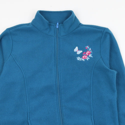 Alison Vallee Womens Blue  Polyester Pullover Sweatshirt Size S  Zip - Fleece