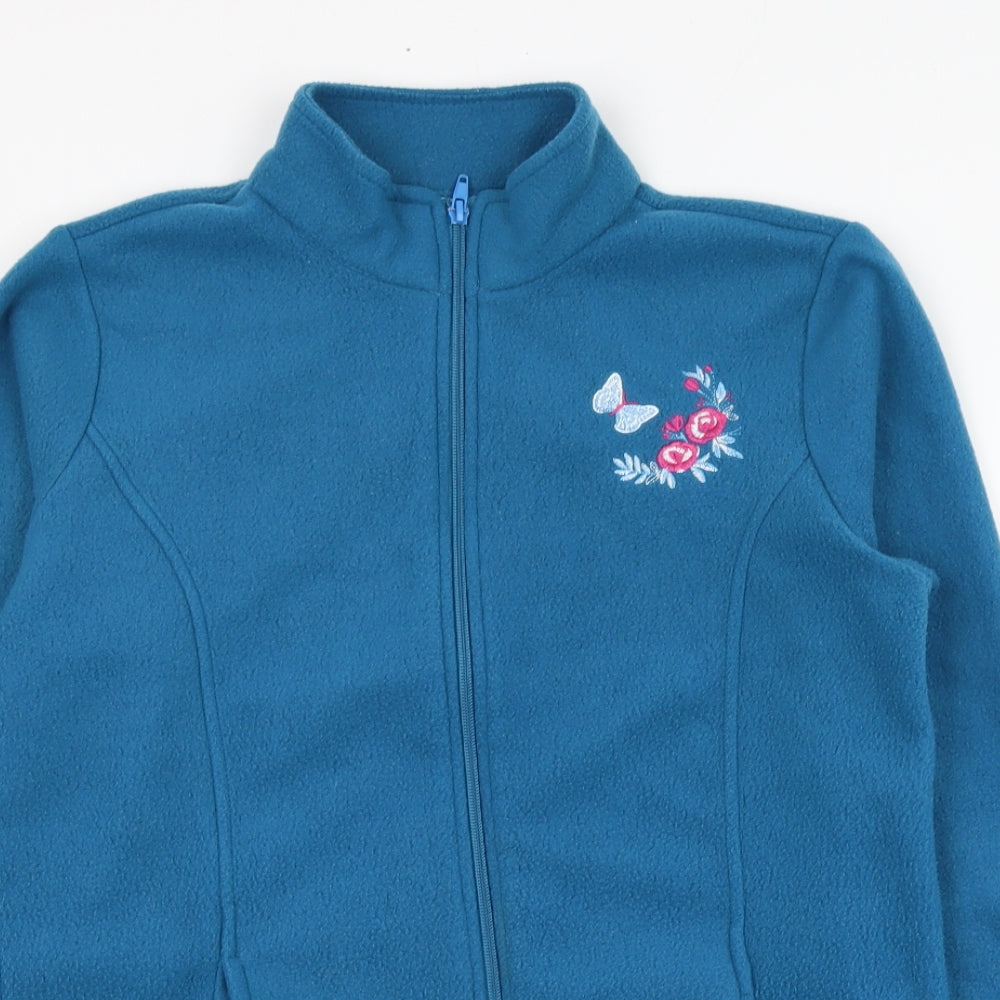 Alison Vallee Womens Blue  Polyester Pullover Sweatshirt Size S  Zip - Fleece