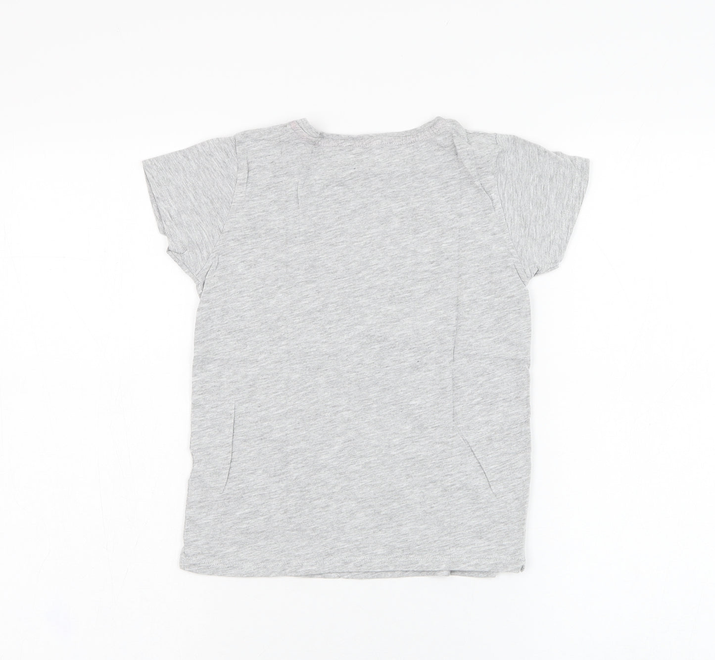 Pep&co Girls Grey  Cotton Basic T-Shirt Size 8-9 Years Round Neck Pullover - Queen of sass