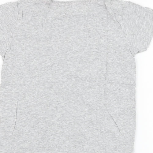Pep&co Girls Grey  Cotton Basic T-Shirt Size 8-9 Years Round Neck Pullover - Queen of sass