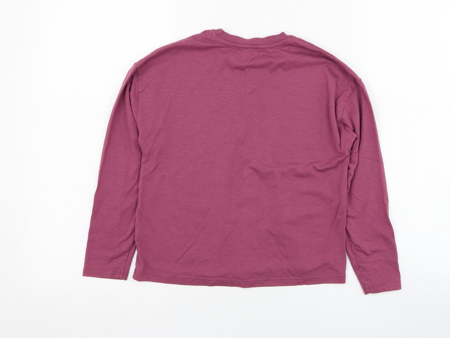 George Girls Pink  Cotton Basic T-Shirt Size 8-9 Years Round Neck Pullover - Slogan