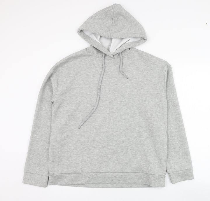 Stradivarius Mens Grey Polyester Pullover Hoodie Size S
