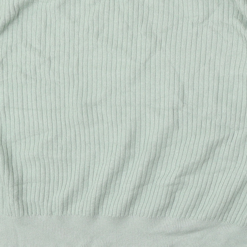 Nutmeg Womens Green Boat Neck  Viscose Pullover Jumper Size 14