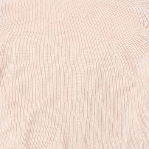 Marks and Spencer Womens Pink Round Neck  Acrylic Cardigan Jumper Size 12